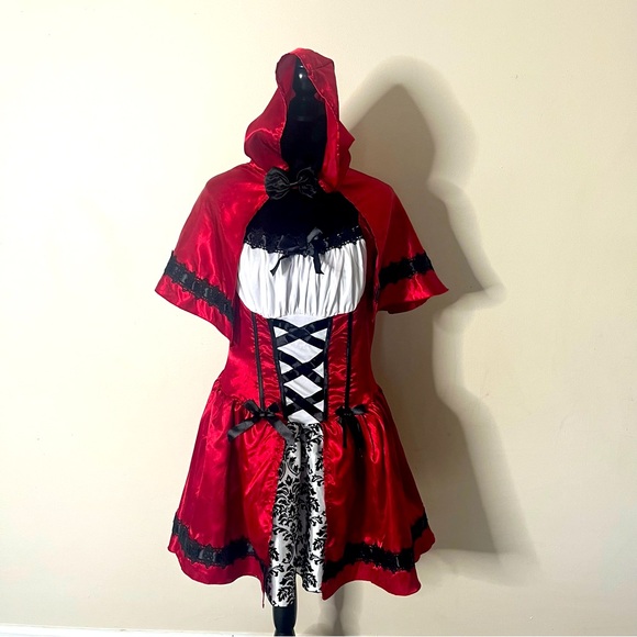 Leg Avenue Sexy Gothic Red Riding Hood Halloween Costume Women's‎ Sz L Cosplay - Picture 1 of 16